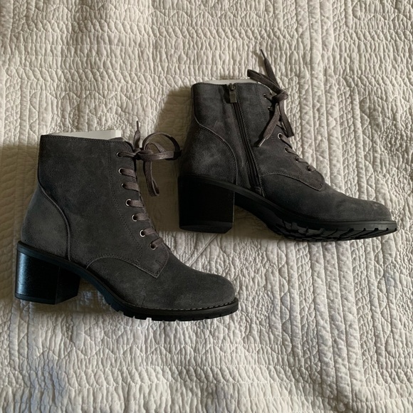 Bjorndal Dark Grey Suede Lace Up Boots - Picture 1 of 6